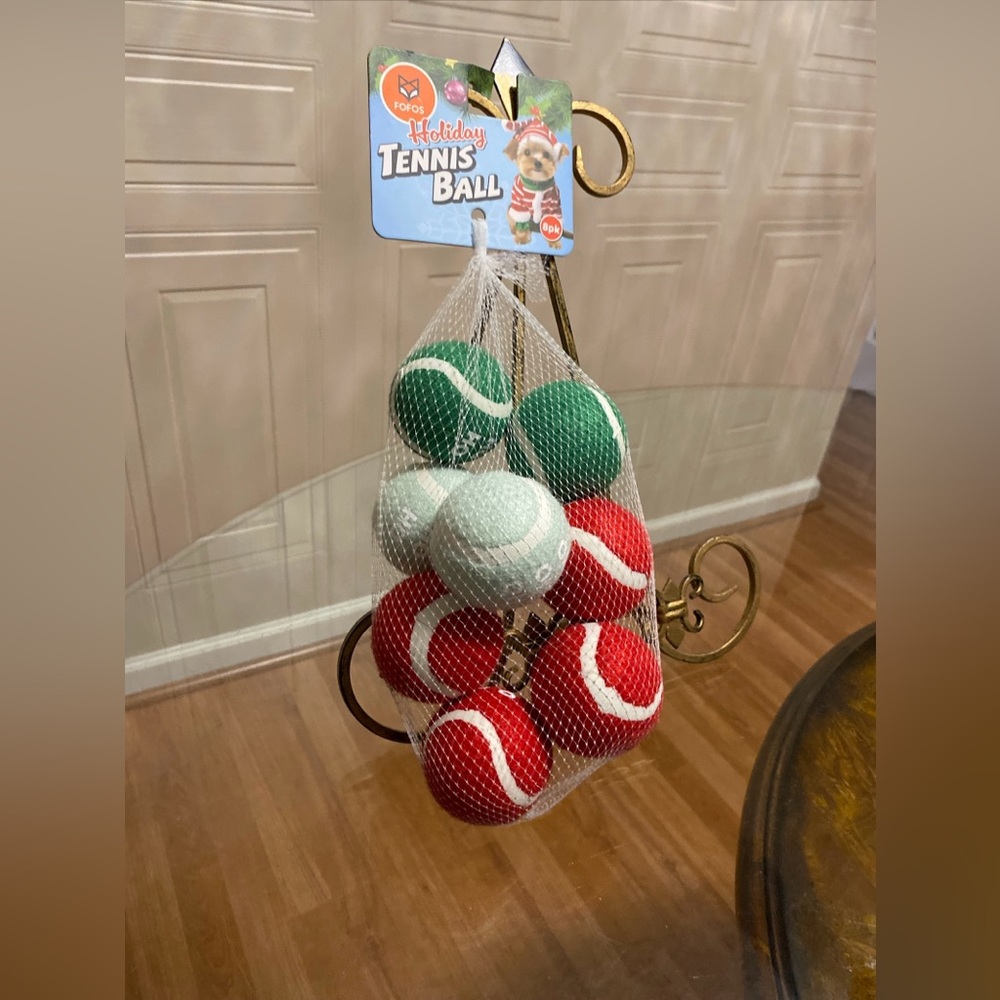 Fofos Dog Squeak Tennis Balls 8-Pack New* Green  And Red